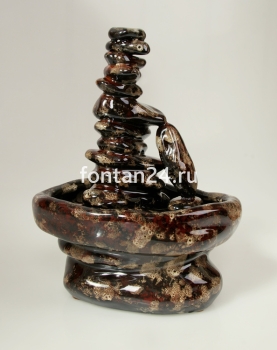 Настольный фонтан Сад камней. (Коричневый)